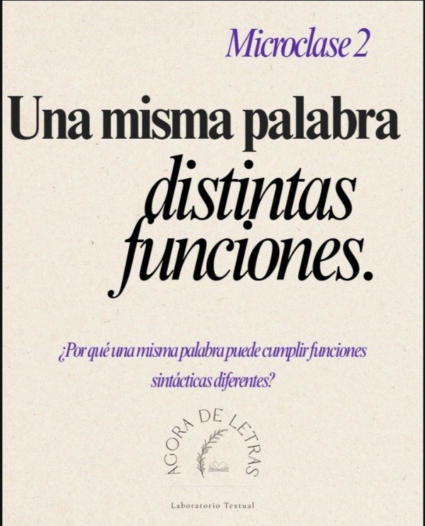 Producto - Microclase 2 -Una misma palabra distintas funciones-