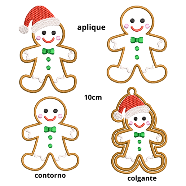 Producto - Galleta jengibre navidad 10 cm pack por 4 diseños