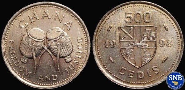 Producto - Ghana - 500 Cedis (1998) KM #34 [VF] - Cuarta República