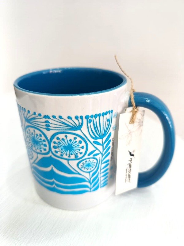 Producto - Taza Celeste Cielo/ Florcitas Diente de León