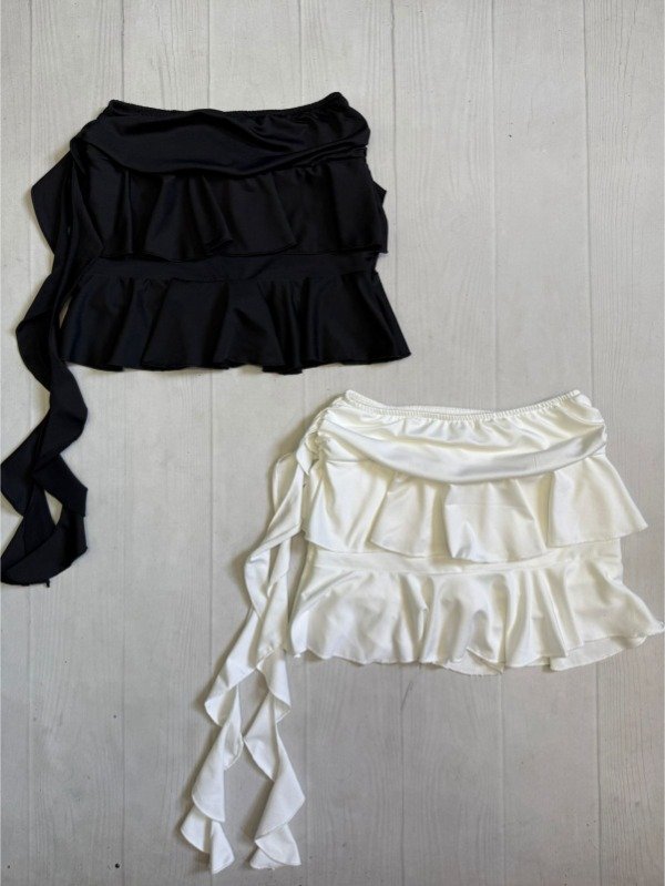 Producto - [4914] Short pollera full volados sirena microfibra