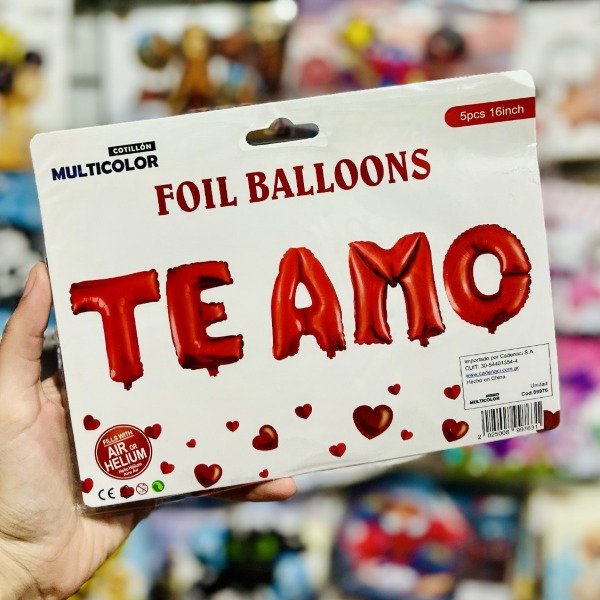 Producto - Set de globos TE AMO - ROJO letras