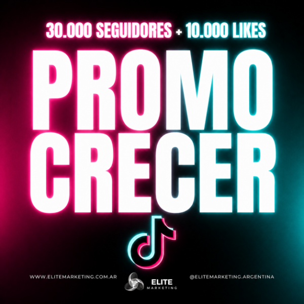 Producto - Promo Crecer: 30.000 Seguidores + 10.000 Likes - Tiktok
