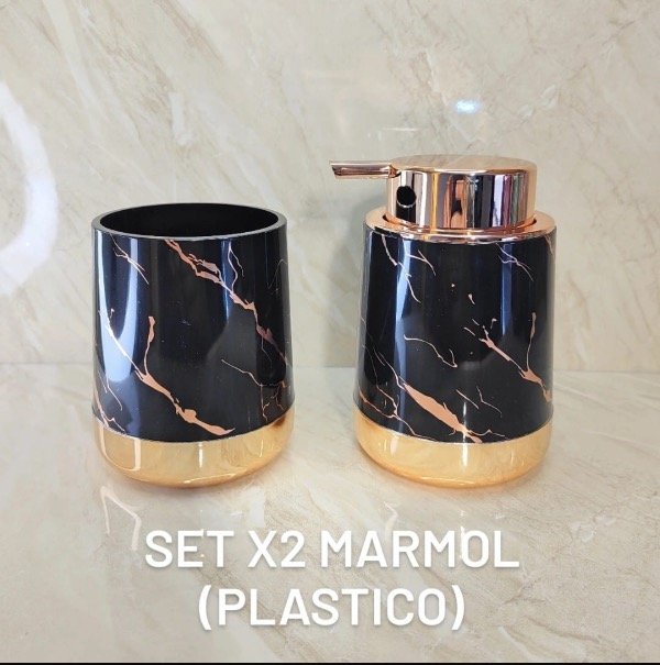 Producto - Combo black  dispenser300 ml mas porta cepillo plastifico