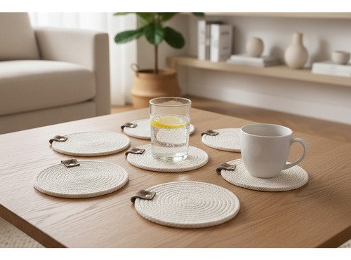 Producto - Posavasos / Tazas 12 cm x 6 Un. 7mm. Crudo.