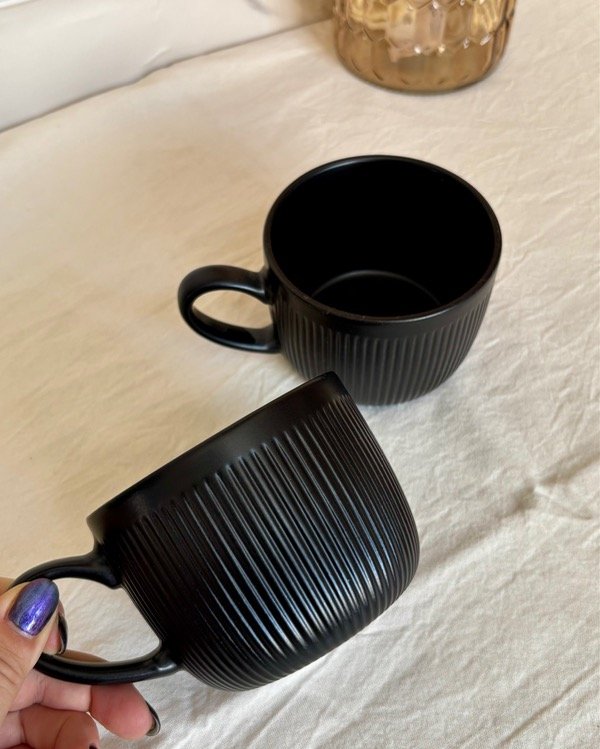 Producto - TAZA ACANALADA NEGRA