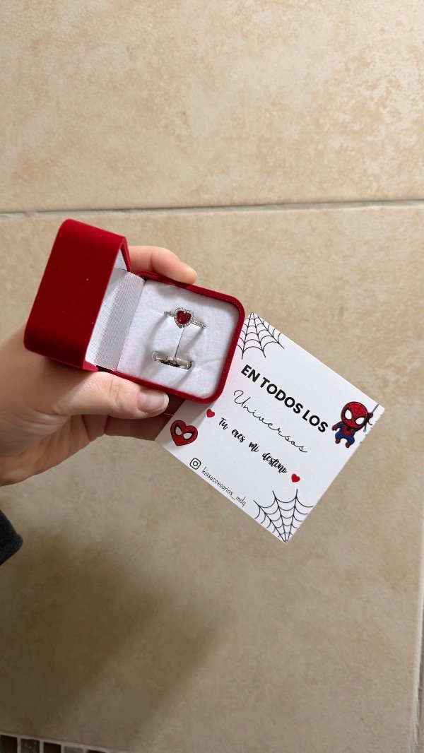 Producto - Caja de anillo de la promesa - edición hombre araña plateado - 0
