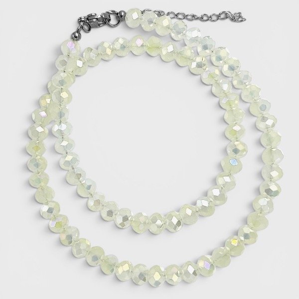 Producto - Collar de cristal checo y acero quirúrgico - 6mm - Perlado