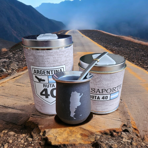 Producto - Mate de acero premium , bombilla, yerbera y azucarera.