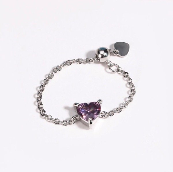 Producto - Anillo Dark Coquette Lavender silver-Cobre esterlina S925 regulable