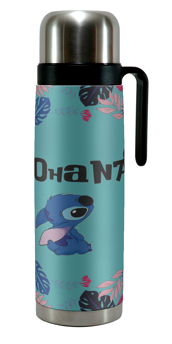 Producto - TERMO ACERO MEDIA MANIJA 1L ECOCUERO STITCH OHANA