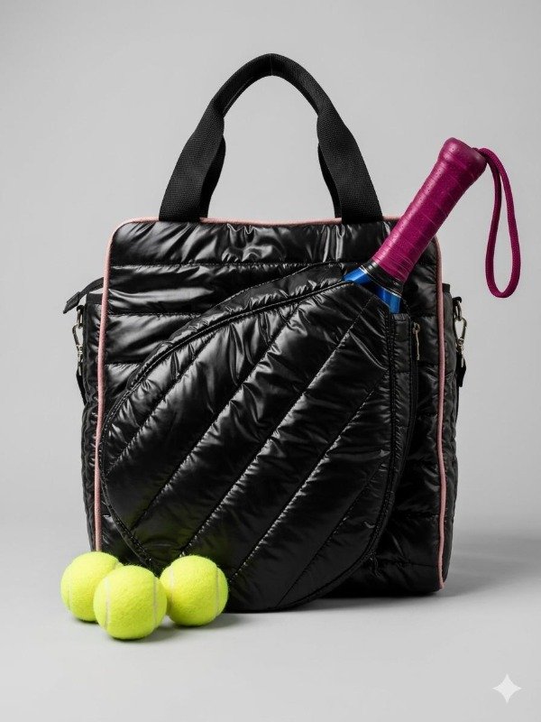 Producto - Bolso padel negro con vivo rosa
