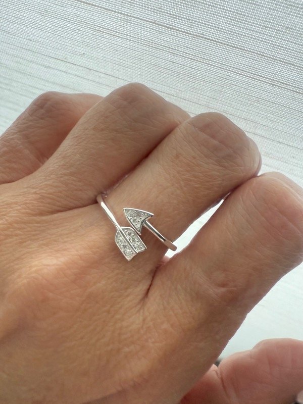 Producto - Anillo ajustable flecha plata 925