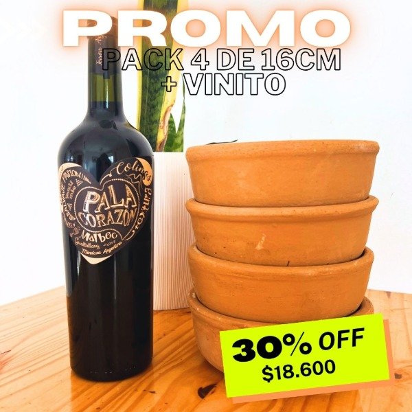 Producto - PROMO 4 CAZUELAS DE 16CM + VINITO