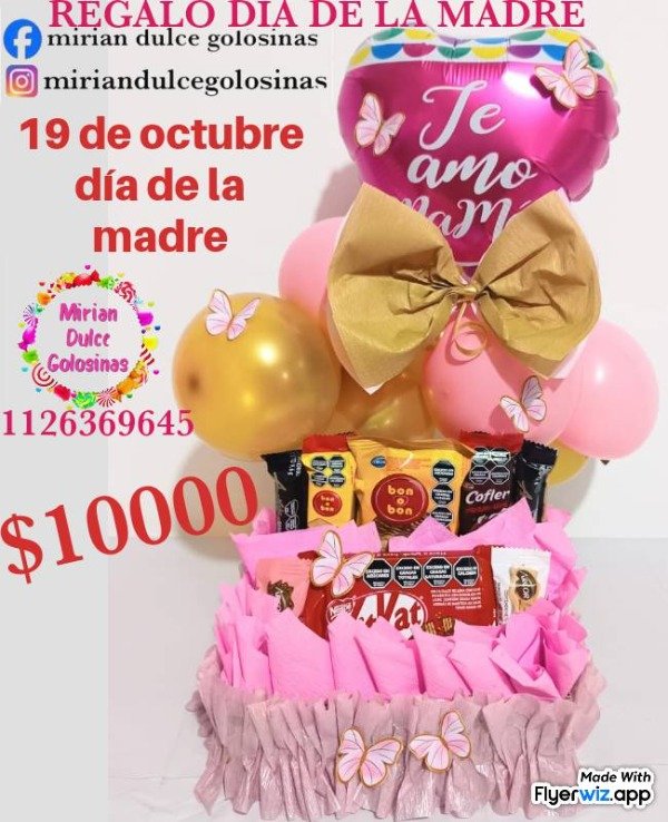 Producto - Arreglo de globos y gosinas día de la madre