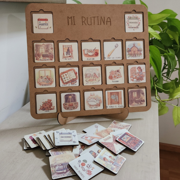 Producto - Planner de Rutinas Visual MDF 3mm con Atril Integrado