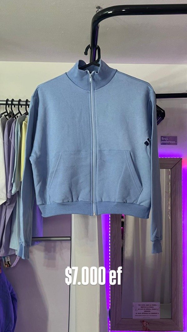 Producto - Campera Crop Celeste Falla 5
