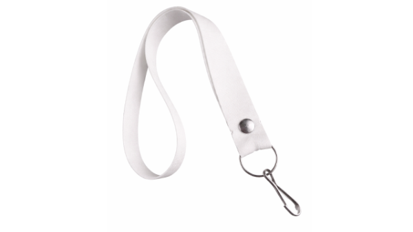 Producto - Llavero Corto Cinta Lanyard Color Blanco Aro Portallaves y Mosq Alambre SUBLIM