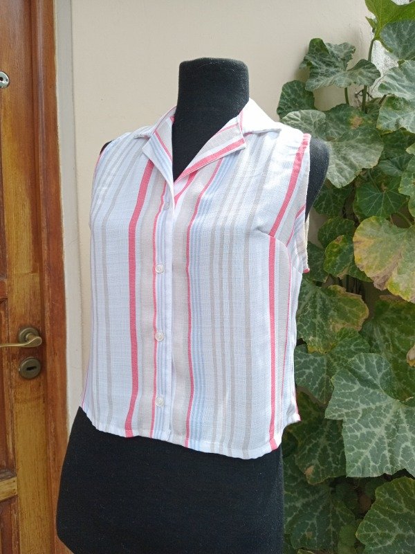 Producto - Camisa entallada algodón rayas.