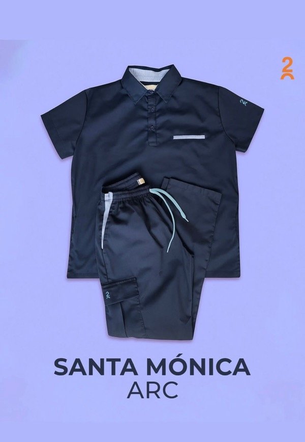 Producto - Santa Mónica Azul Marino con rayas blanco y celeste