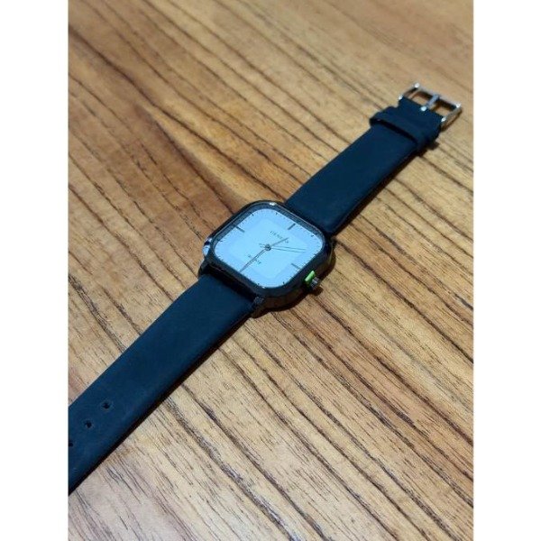 Producto - Reloj para hombre elegante cuadrado negro con esfera celeste - 1
