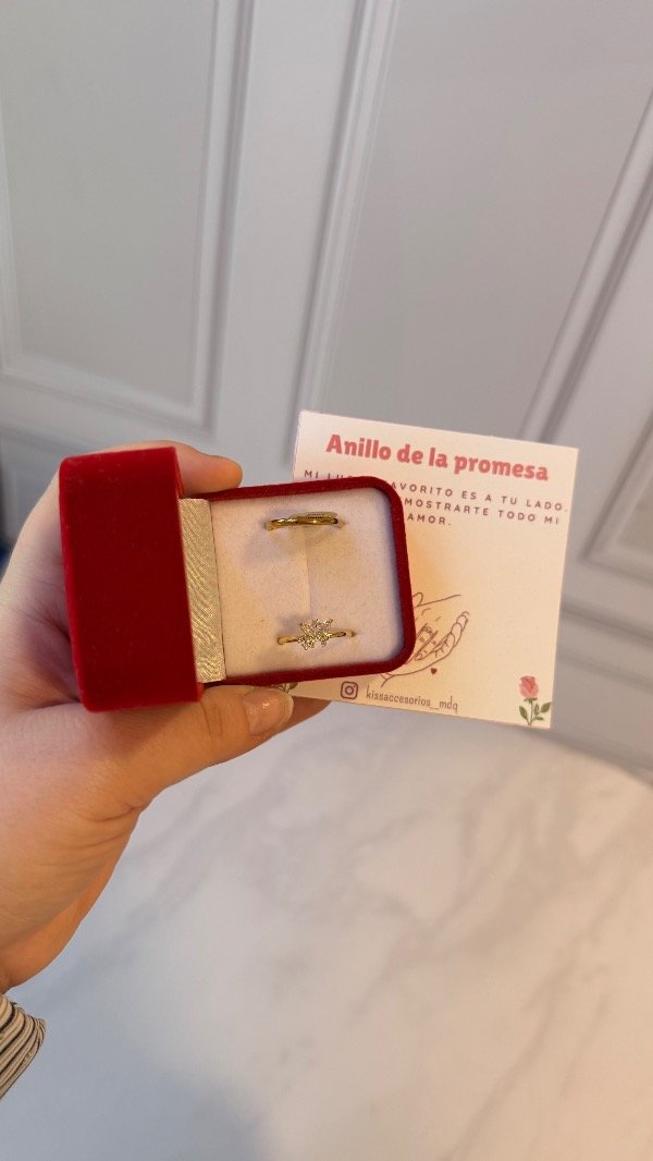 Producto - Caja de anillos de la promesa - Alianza y anillo cubic mariposa - 2
