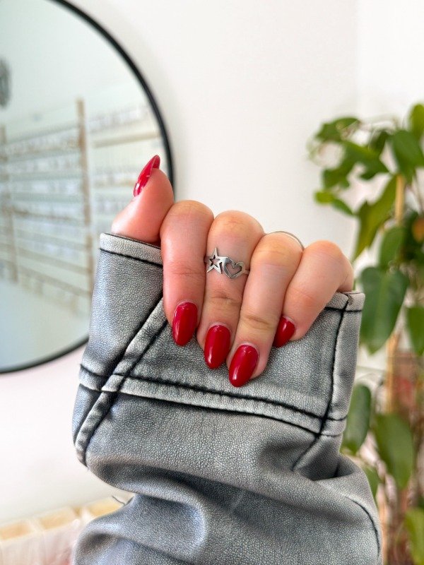 Producto - Anillo acero quirúrgico corazón y estrella