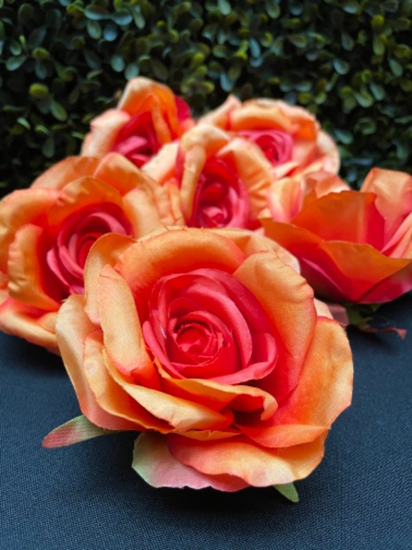 Producto - Flor tela naranja