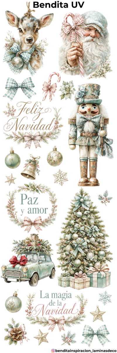 Producto - Bendita UV Navidad celeste y blanca