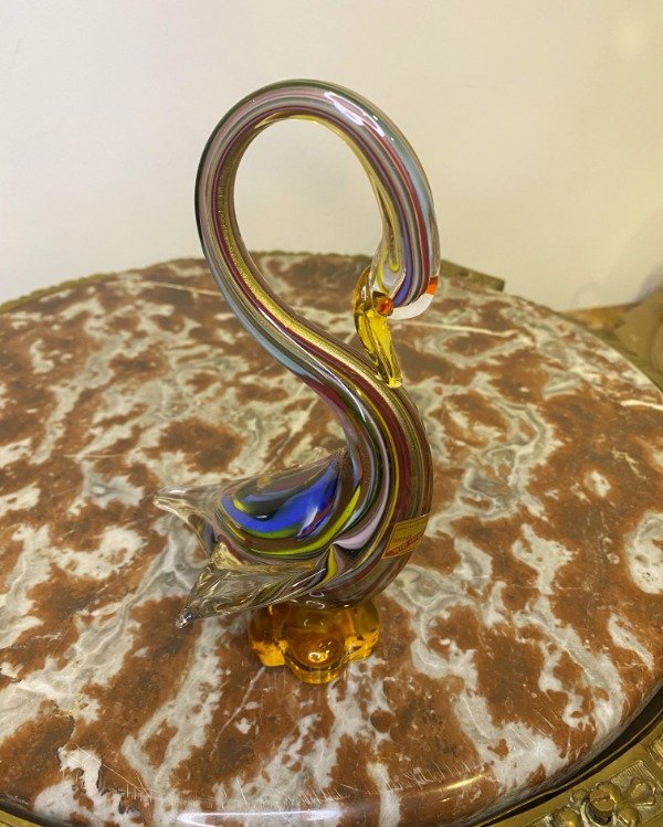 Producto - Cisne De Cristal De Murano Multicolor