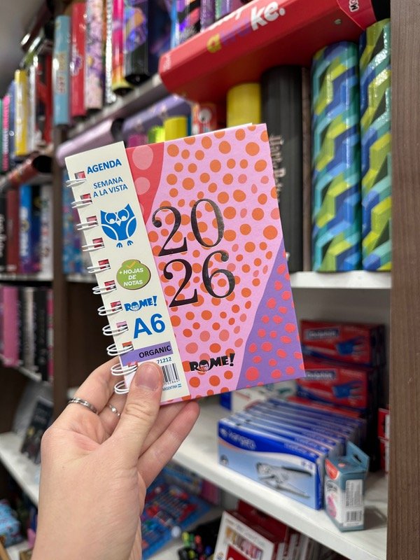 Producto - Agenda ORGANIC A6 2026 SEMANAL ROSA