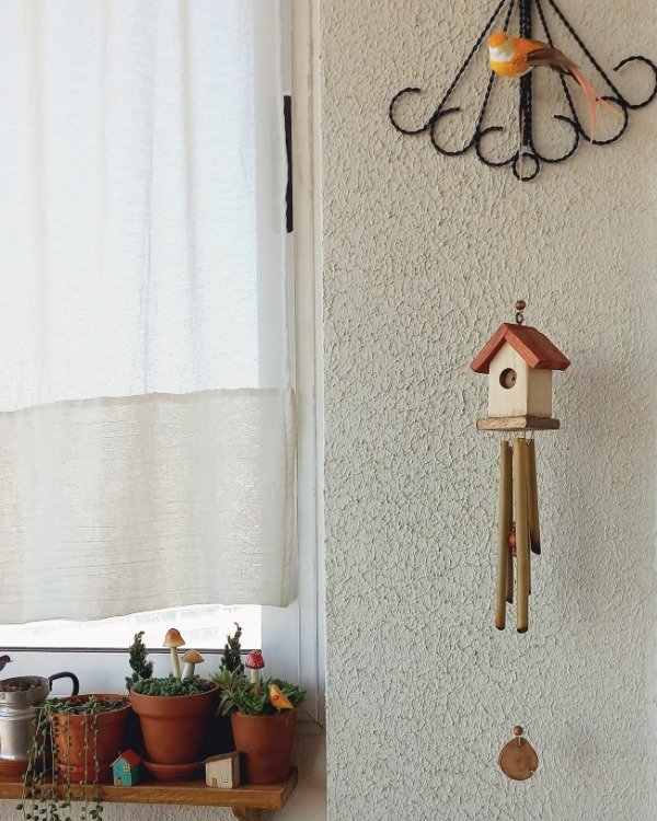 Producto - Casita llamador de viento -carrillón de cañas-