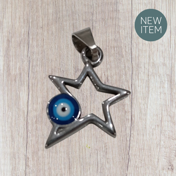 Producto - Dije acero quirúrgico ESTRELLA OJO TURCO