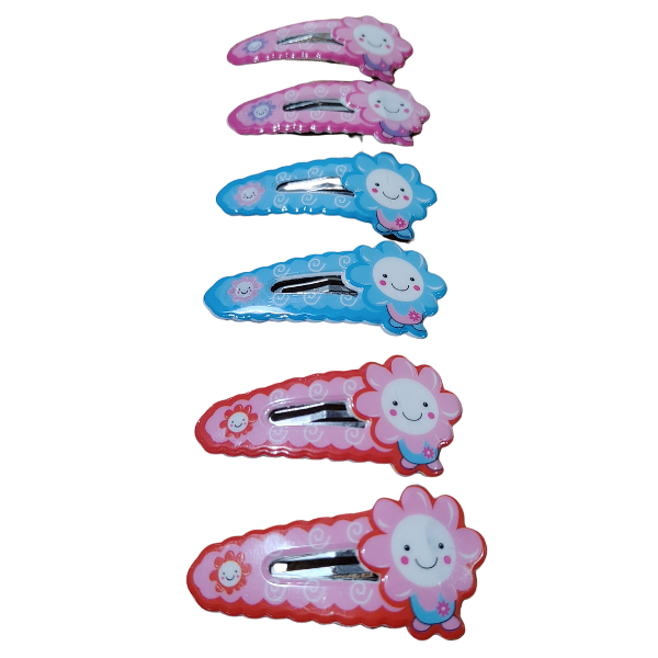 Producto - Hebillas Tic Tac flor con sonrisa Para Niñas  X 10 Unidad - 2