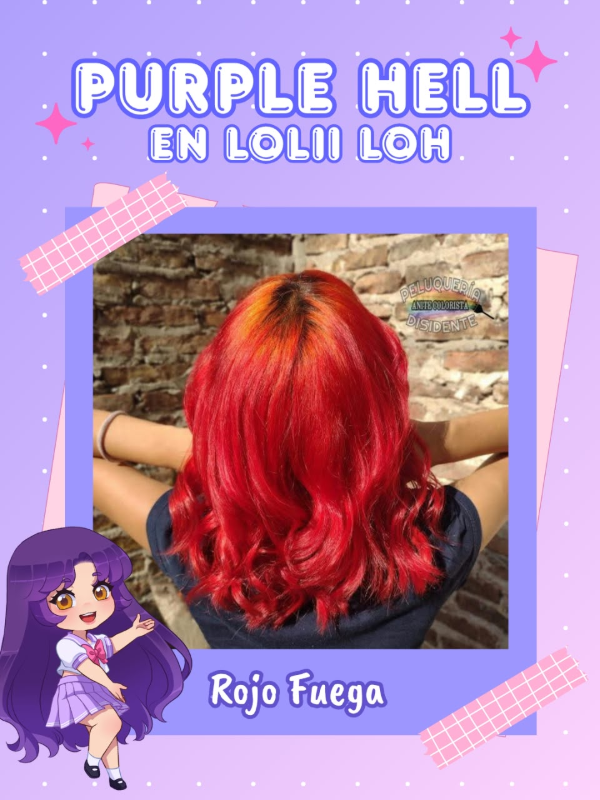 Producto - Tintura Rojo Fuega Vegana Fantasia - Marca Purple Hell - 0