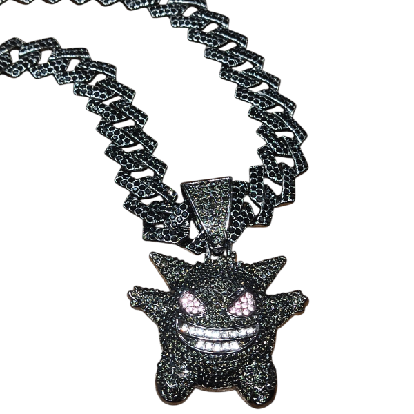Producto - CADENA CON DIJE GENGAR FULL ICE NEGRO