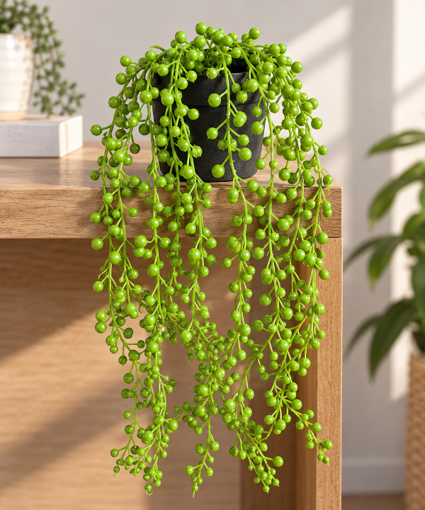 Producto - Planta artificial colgante hiedra con maceta 50 cm - 0