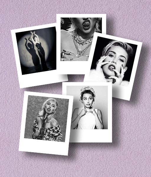 Producto - SET POLAROIDS - MILEY CYRUS - black and white #2