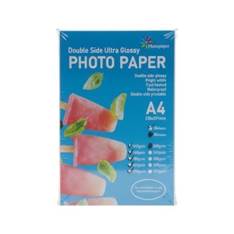 Producto - PAPEL FOTOGRAFICO A4 DOBLE FAZ 20 HOJAS 140GRS