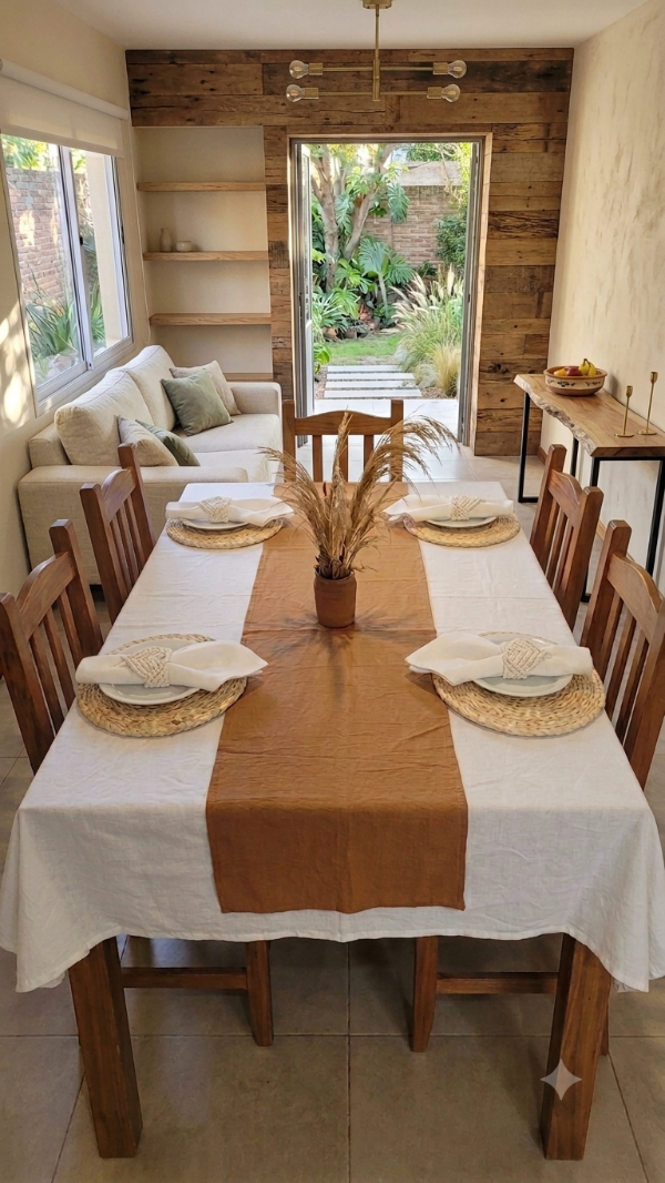 Producto - Set de mesa rectangular mini blanco elegante