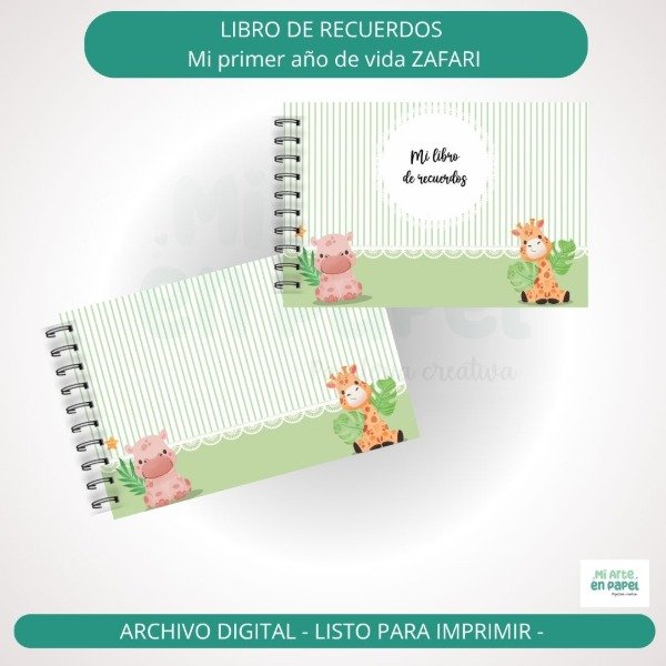 Producto - Libro de recuerdos imprimible "Mi primer Año de vida  Zafar" - 0