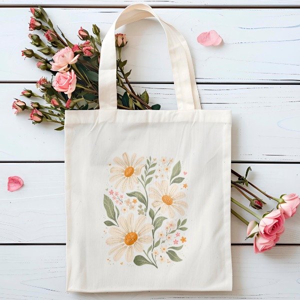 Producto - Tote Bag Flores blancas