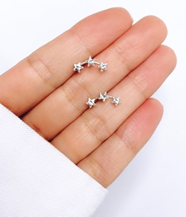 Producto - Arito pasante 3 estrellas con strass