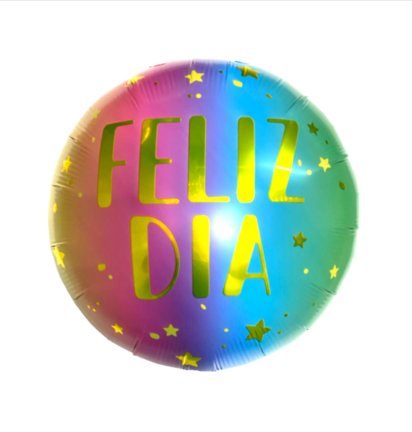 Producto - Globo feliz dia corazón multicolor pastel18" o 45cm