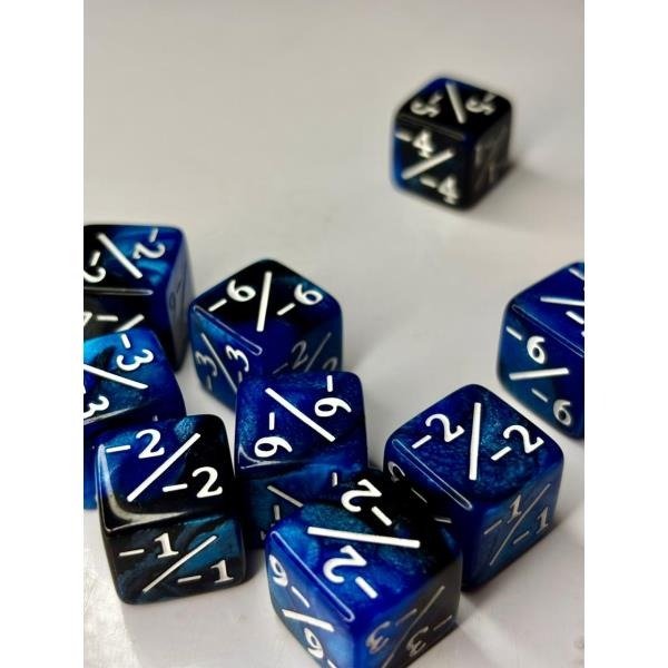 Producto - Set x10 Dados Contadores Negativos Azules