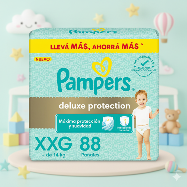 Producto - Pampers Deluxe Protection XXG x88 unidades (+ de 14 kg)