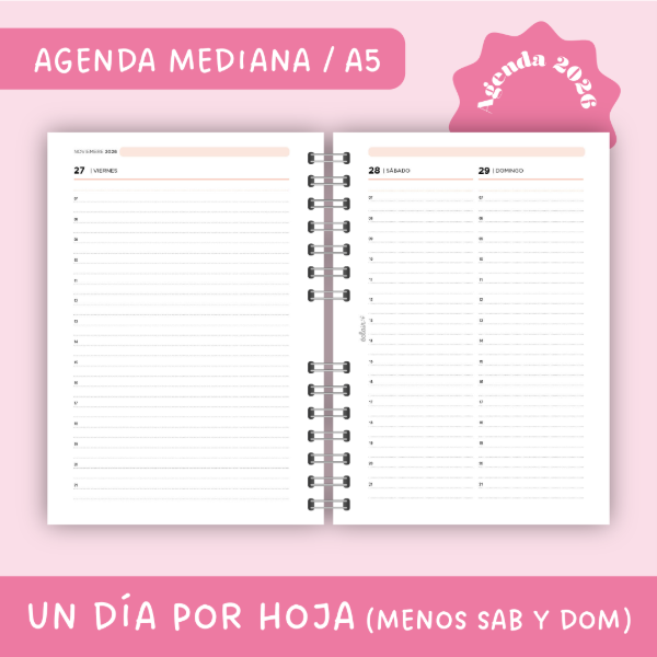 Producto - Agenda Mediana 2026 - Un día por hoja