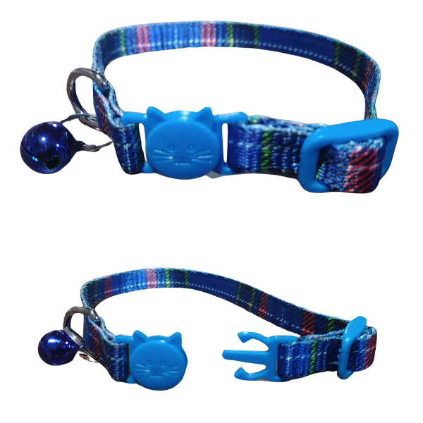 Producto - Collar Para Gatos Con Cascabel Sonoro Broche Click Ajustable escoces - 1