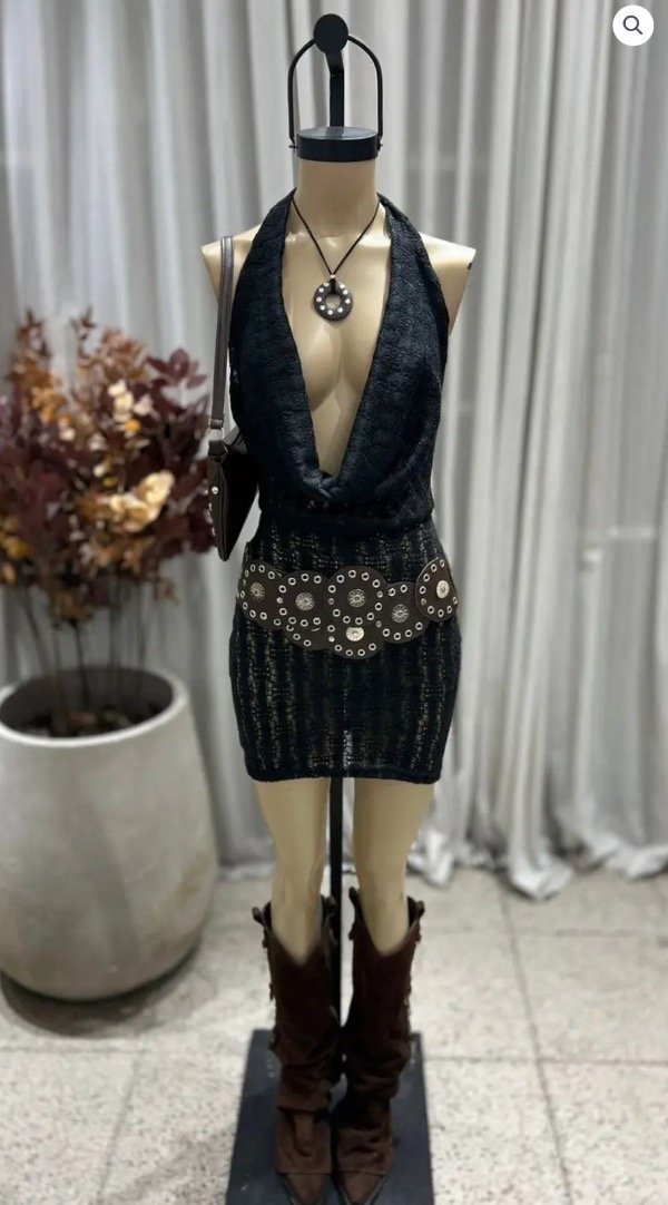 Producto - VESTIDO TEJIDO NEGRO