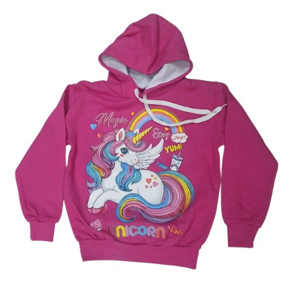 Producto - Buzo frizado Nena doble estampa Unicornio fucsia T10